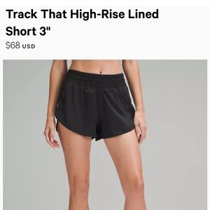 Black Lululemon Track That HR 3” Shorts EUC